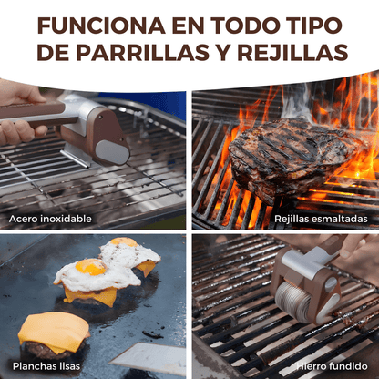 Cepillo Eléctrico para Parrilla con Rodillo y Luz LED - GrillForce