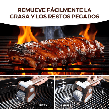 Cepillo Eléctrico para Parrilla con Rodillo y Luz LED - GrillForce